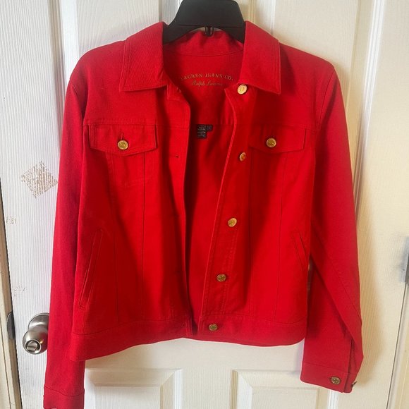 Red Ralph Lauren Denim Jacket - Picture 1 of 4